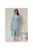 Rochie DY Fashion midi bleu din tull cu buline si funde ample pe umeri