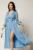 Rochie DY Fashion midi bleu din voal in clos cu funda maxi in talie