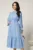 Rochie DY Fashion midi bleu din voal plin cu volan