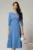 Rochie DY Fashion midi bleu in clos cu perle la decolteu