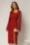 Rochie DY Fashion midi bordo cu maneci din voal ample si decolteu asimetric