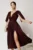 Rochie DY Fashion midi bordo din voal in clos cu aspect sidefat si maneci sparte