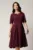 Rochie DY Fashion midi bordo din voal in clos cu glitter si cordon in talie