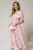 Rochie DY Fashion midi clos cu funda pe umar si print roz
