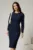 Rochie DY Fashion midi conica bleumarin office cu nervuri