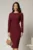 Rochie DY Fashion midi conica magenta office cu nervuri