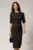 Rochie DY Fashion midi conica neagra cu decolteu rotund si curea in talie