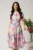 Rochie DY Fashion midi cu flori roz si bleu in clos din rayon