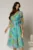 Rochie DY Fashion midi din organza cu imprimeuri turcoaz
