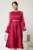 Rochie DY Fashion midi fucsia din voal satinat in clos cu perle in talie