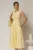 Rochie DY Fashion midi galbena din bumbac cu nasturi si cusaturi pe talie