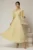Rochie DY Fashion midi galbena din tencel cu insertii sidefate