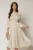 Rochie DY Fashion midi ivoar din voal peliculizat cu maneci ample