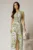 Rochie DY Fashion midi kaki cu imprimeuri din in cu nasturi pe bust fara maneci