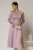 Rochie DY Fashion midi lila de ocazie cu voal la bust