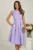 Rochie DY Fashion midi lila din poplin in clos cu volane la umeri