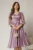 Rochie DY Fashion midi lila din tafta cu maneci din voal cu lurex