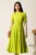 Rochie DY Fashion midi lime in clos din triplu voal cu nasturi la bust si curea in talie
