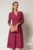 Rochie DY Fashion midi magenta cu inchidere cu nasturi si rever amplu
