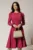 Rochie DY Fashion midi magenta cu nasturi si volanase la bust