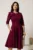 Rochie DY Fashion midi magenta din stofa in clos cu floare maxi la bust