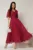 Rochie DY Fashion midi magenta din voal cu fir lurex