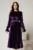 Rochie DY Fashion midi mov din catifea cu perle pe talie
