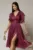 Rochie DY Fashion midi mov pruna cu manecile suprapuse si decolteu petrecut