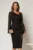 Rochie DY Fashion midi neagra cu maneci din voal ample si decolteu asimetric