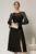 Rochie DY Fashion midi neagra de ocazie cu voal la bust