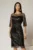 Rochie DY Fashion midi neagra din paiete si margele elegante