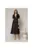 Rochie DY Fashion midi neagra din tull cu buline si funde ample pe umeri