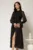 Rochie DY Fashion midi neagra din tulle fin in clos cu crapatura pe picior