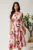 Rochie DY Fashion midi roz in clos din rayon cu flori mari si curea in talie