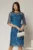 Rochie DY Fashion midi turcoaz din paiete si margele elegante