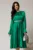 Rochie DY Fashion midi verde crud din voal satinat in clos cu perle in talie