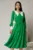 Rochie DY Fashion midi verde cu guler si mansete in contrast