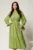 Rochie DY Fashion midi verde fistic din voal cu volan