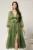 Rochie DY Fashion midi verde fistic din voal in clos cu funda maxi in talie