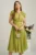 Rochie DY Fashion midi verde lime din voal in clos cu accesoriu si decupaj la decolteu
