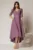 Rochie DY Fashion mov asimetrica cu maneci lalea si aplicatie pe talie