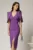 Rochie DY Fashion mov midi conica cu maneci lalea