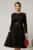 Rochie DY Fashion neagra clos din piele intoarsa si curea in talie