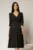 Rochie DY Fashion neagra cu decolteu adanc si fusta plisata