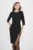 Rochie DY Fashion neagra cu perle si crepeu pe fusta