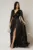 Rochie DY Fashion neagra de ocazie din voal peliculizat cu aplicatii pe umeri