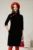 Rochie DY Fashion neagra din catifea fixa cu guler tunica si nasturi