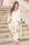 Rochie DY Fashion office din stofa si voal alba cu imprimeu pe fusta