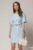 Rochie DY Fashion scurta bleu cu buzunare pe fusta si maneci scurte