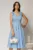 Rochie DY Fashion scurta bleu din poplin cu funde pe umeri